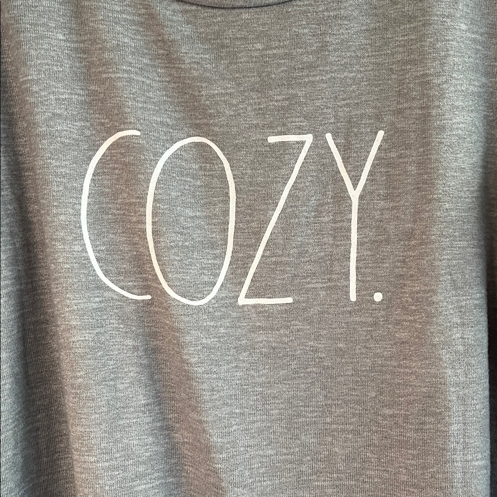 Rae Dunn Ladies Size XL “Cozy” Gray Knit Loungewear L/S Top